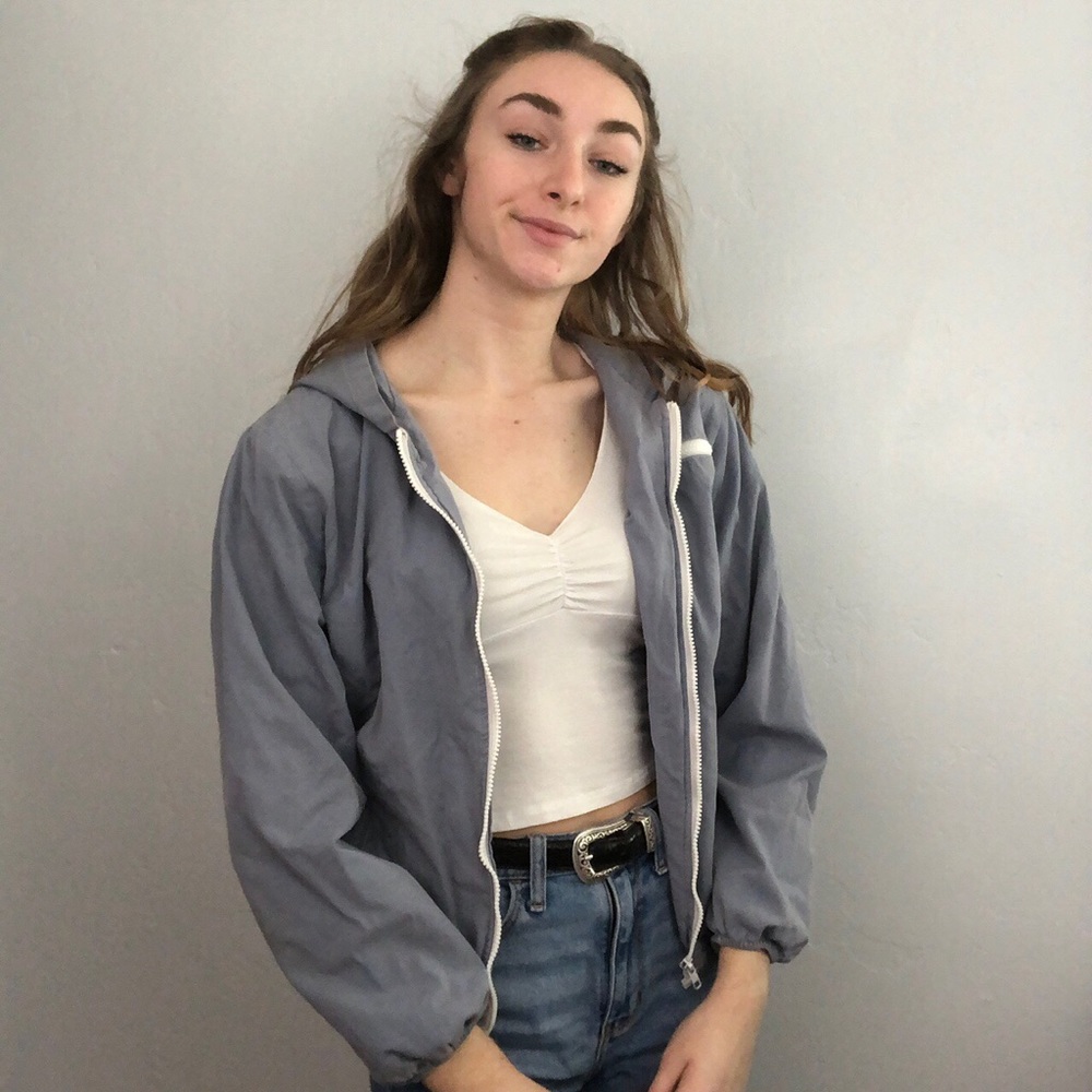 bomber jacket blue gray